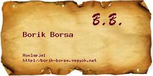 Borik Borsa névjegykártya